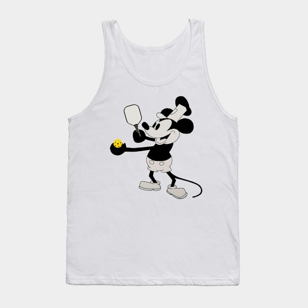 Steamboat Willie Plays Pickleball Tank Top by numpdog